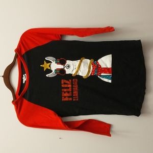 Joe Boxer Feliz Llamadad Baseball Tee - Size S